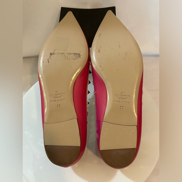 Valentino Garavani - Fuchsia Studded Flats - Picture 7 of 12